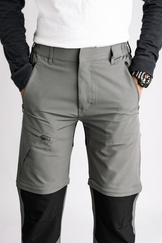 EW Hiking Series Convertible Trekking Pant Stone Grey & Black