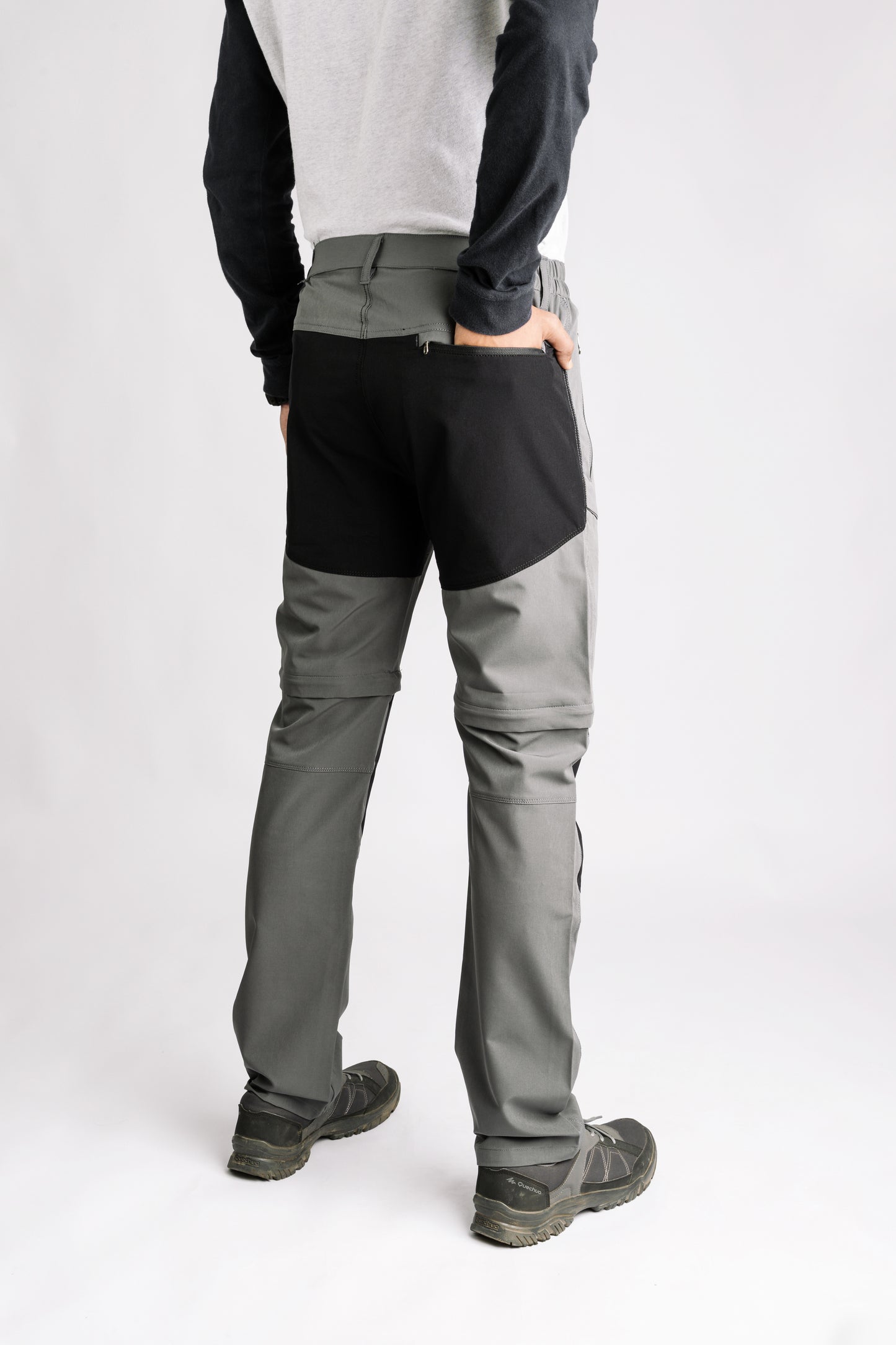 EW Hiking Series Convertible Trekking Pant Stone Grey & Black