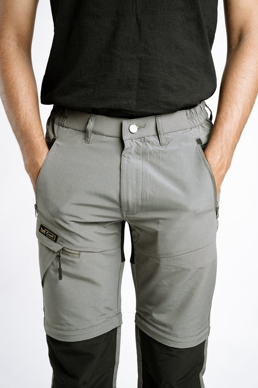 EW Hiking Series Convertible Trekking Pant Light Grey & Black