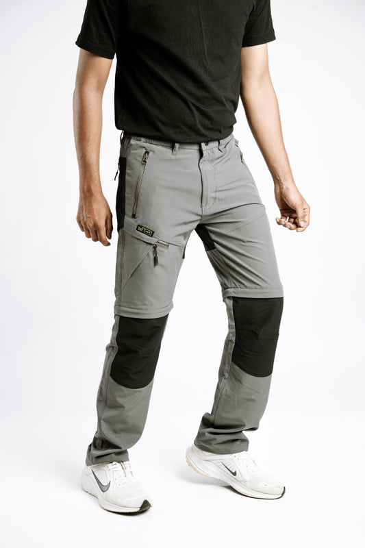 EW Hiking Series Convertible Trekking Pant Light Grey & Black