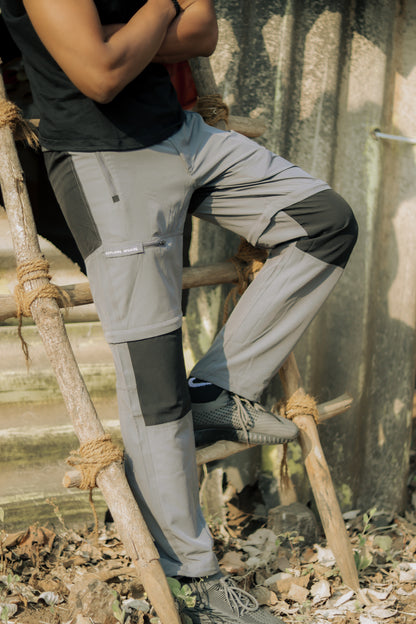 EW Hiking Series Convertible Trekking Pant Stone Grey & Black