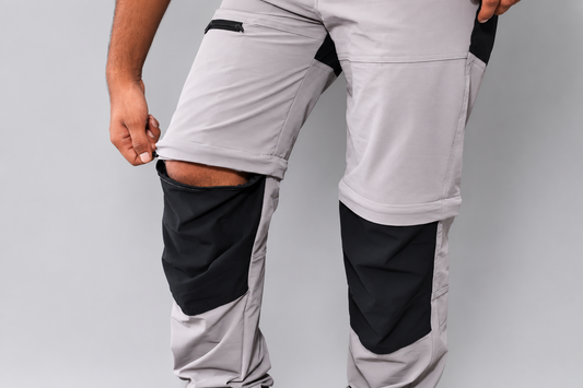 EW Hiking series convertible trekking pant Stone gray and Black colour