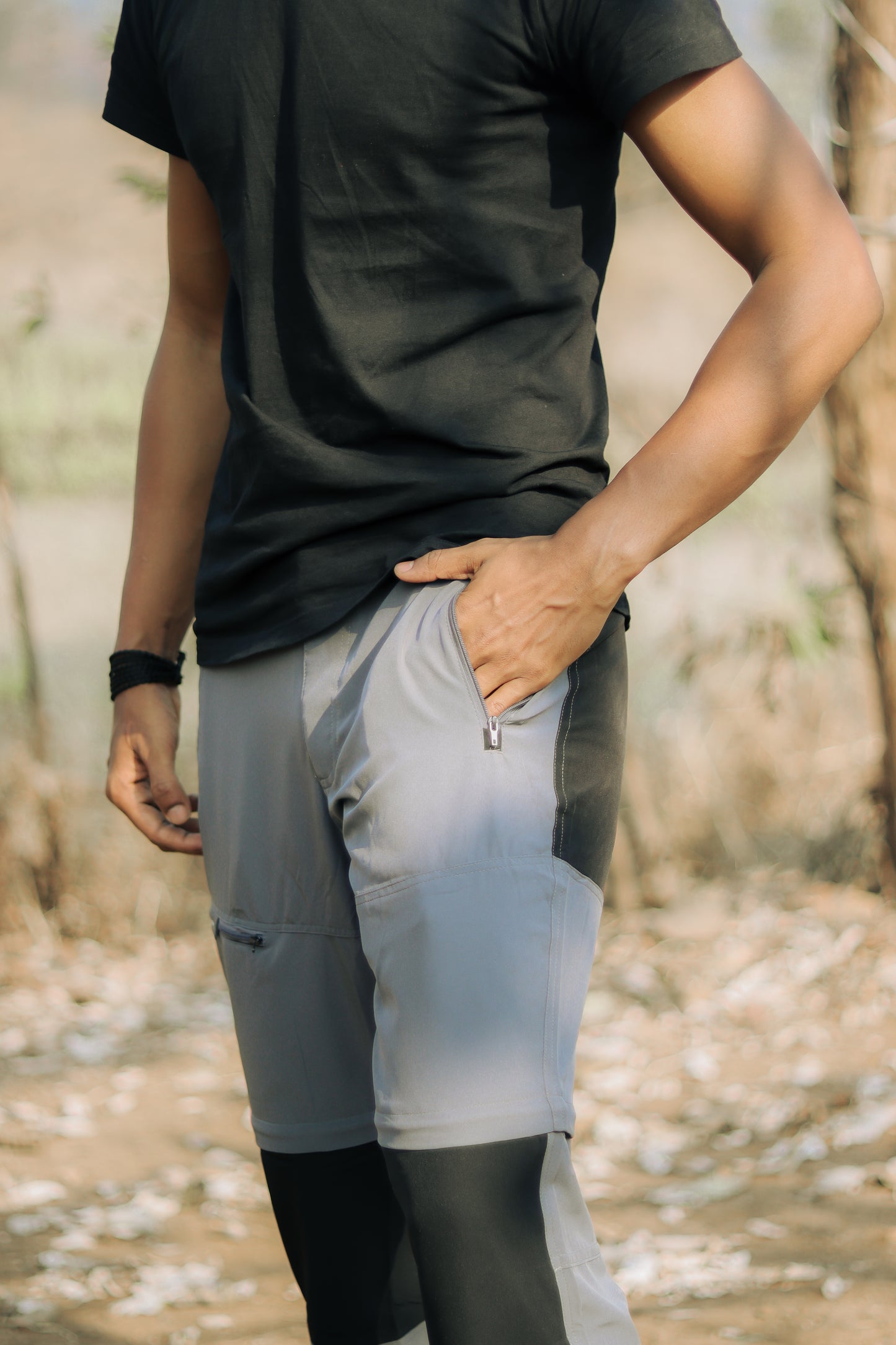 EW Hiking Series Convertible Trekking Pant Stone Grey & Black