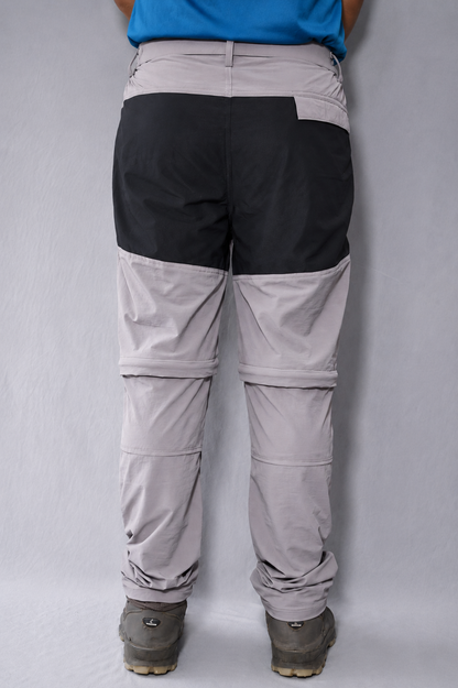 EW Hiking series convertible trekking pant Stone gray and Black colour