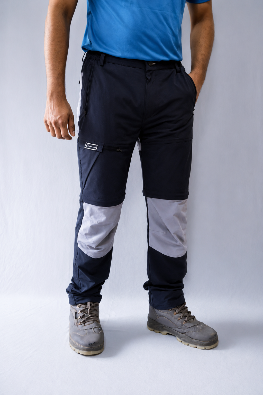 EW Hiking series convertible trekking pant Black and light gray colour