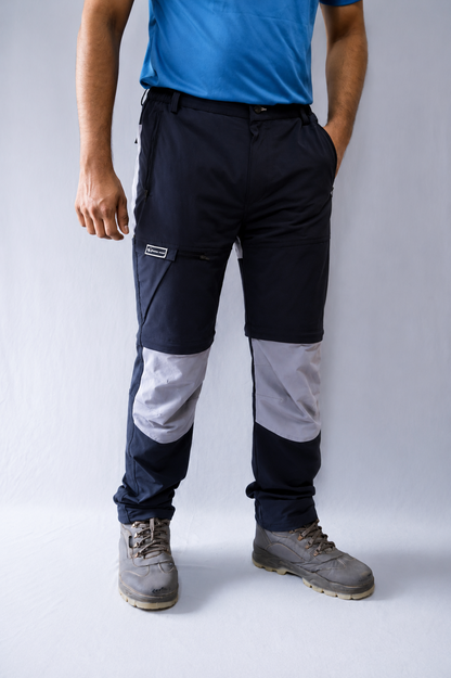 EW Hiking series convertible trekking pant Black and light gray colour