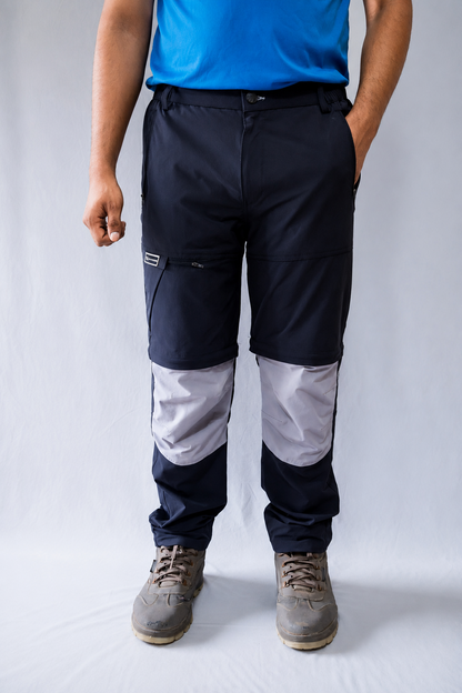 EW Hiking series convertible trekking pant Black and light gray colour