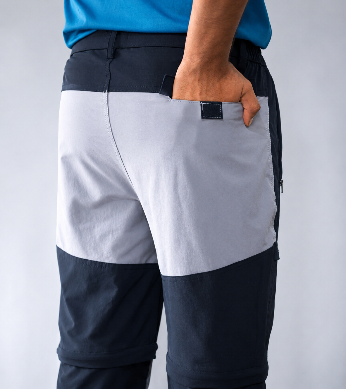 EW Hiking series convertible trekking pant Black and light gray colour