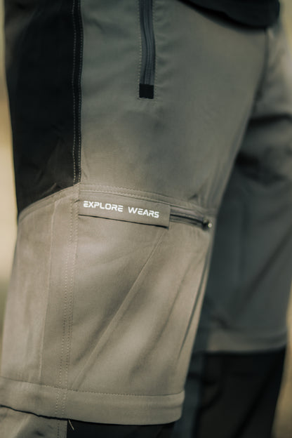 EW Hiking Series Convertible Trekking Pant Stone Grey & Black