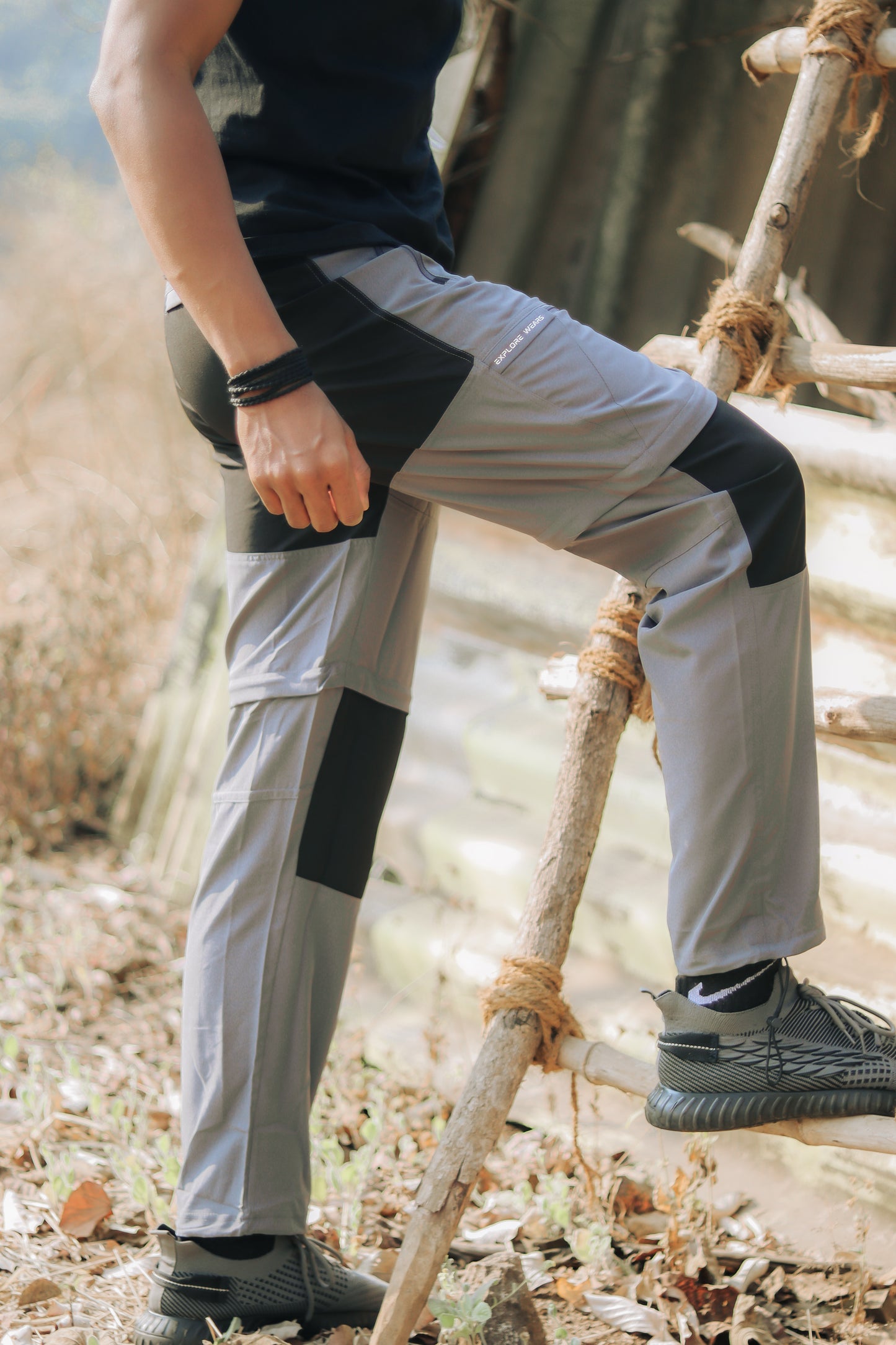 EW Hiking Series Convertible Trekking Pant Stone Grey & Black