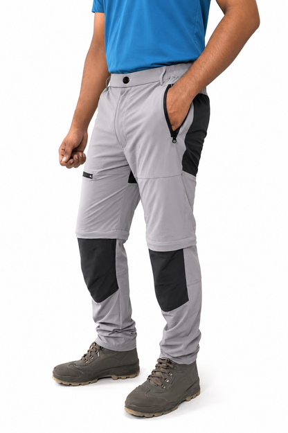 EW Hiking series convertible trekking pant Stone gray and Black colour