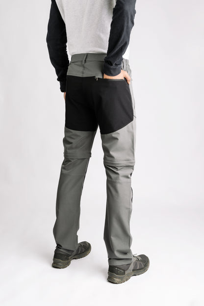 EW Hiking Series Convertible Trekking Pant Stone Grey & Black